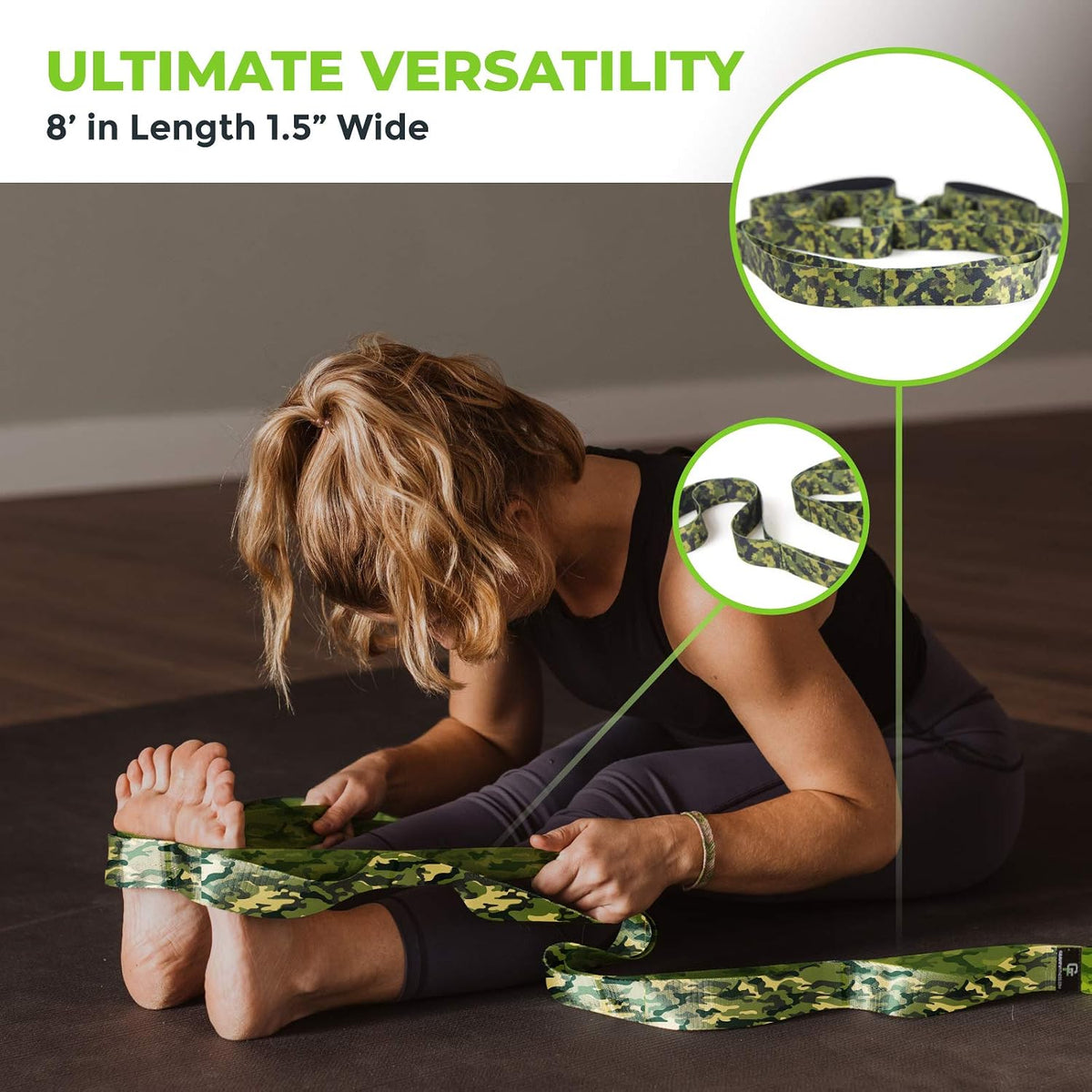 Physical Therapy Stretch Strap with 12 Loops - 1.5 Inch Width