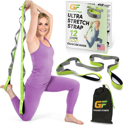 Physical Therapy Stretch Strap with 12 Loops - 1.5 Inch Width