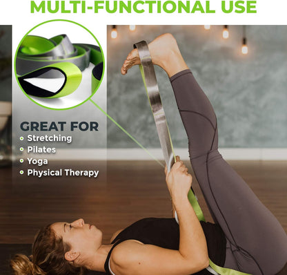 Physical Therapy Stretch Strap with 12 Loops - 1.5 Inch Width