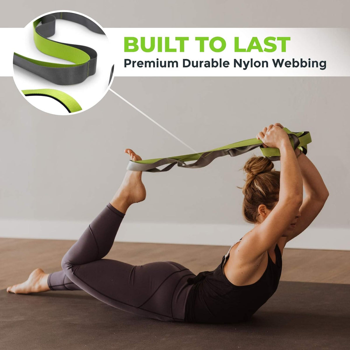 Physical Therapy Stretch Strap with 12 Loops - 1.5 Inch Width