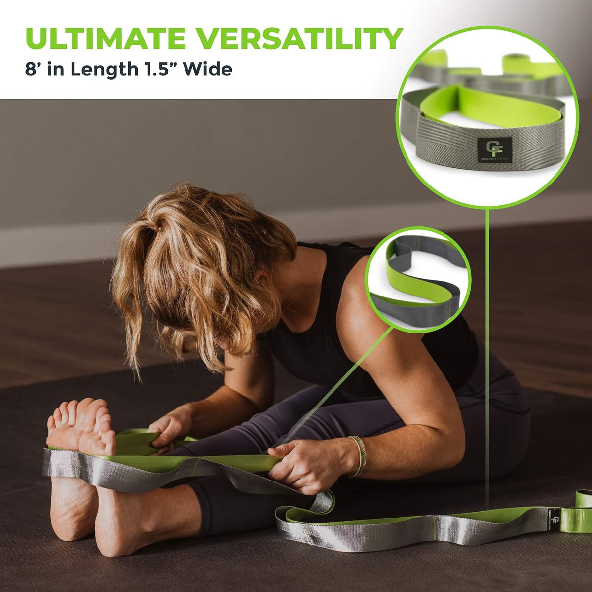 Physical Therapy Stretch Strap with 12 Loops - 1.5 Inch Width