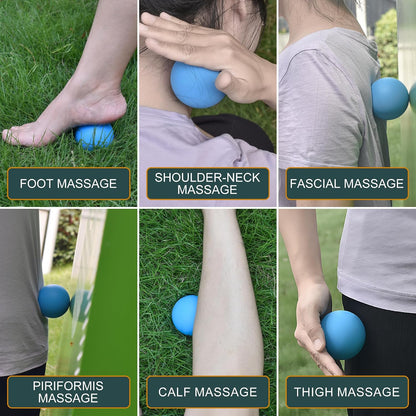 Massage Lacrosse Balls for Myofascial Release,Yoga Deep Tissue Massage,Trigger Point Therapy and Foot Plantar Fasciitis,Muscle Soreness Massager Ball (2Pack,Deep Blue and Purple)