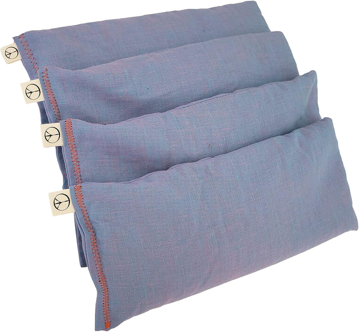 Pack of (4) Unscented Organic Flax Seed Eye Pillows - 4 x 8.5 - Soft & Soothing Cotton - soothing relaxing - purple lilac amethyst