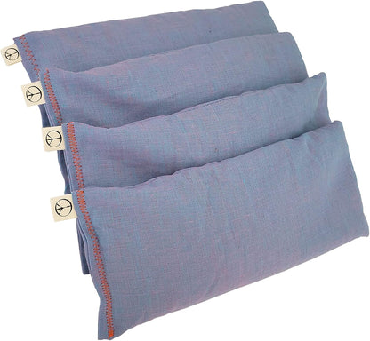 Pack of (4) Unscented Organic Flax Seed Eye Pillows - 4 x 8.5 - Soft & Soothing Cotton - soothing relaxing - purple lilac amethyst