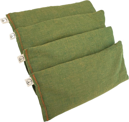 Pack of (4) Unscented Organic Flax Seed Eye Pillows - 4 x 8.5 - Soft & Soothing Cotton - soothing relaxing - purple lilac amethyst