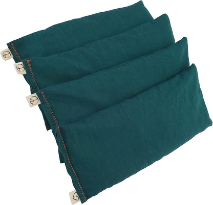 Pack of (4) Unscented Organic Flax Seed Eye Pillows - 4 x 8.5 - Soft & Soothing Cotton - soothing relaxing - purple lilac amethyst