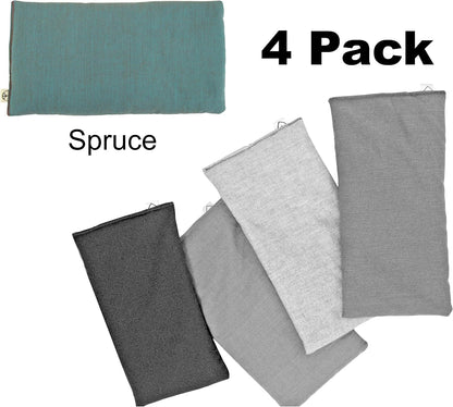 Pack of (4) Unscented Organic Flax Seed Eye Pillows - 4 x 8.5 - Soft & Soothing Cotton - soothing relaxing - purple lilac amethyst