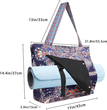 Yoga Mat Bag Yoga Bags and Carriers Fits All Your Stuff Yoga Tote Bag with Zipper Pocket Yoga Mat Carrier Pilates Bag Take in Out Mat Easily
