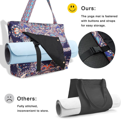 Yoga Mat Bag Yoga Bags and Carriers Fits All Your Stuff Yoga Tote Bag with Zipper Pocket Yoga Mat Carrier Pilates Bag Take in Out Mat Easily