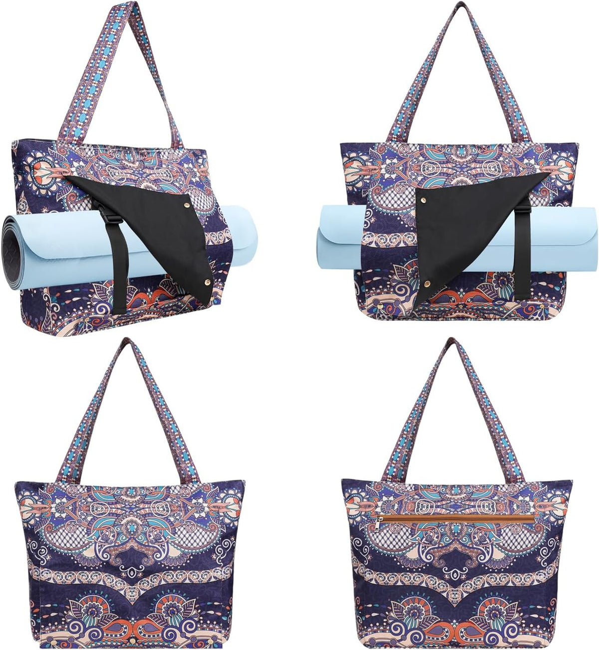 Yoga Mat Bag Yoga Bags and Carriers Fits All Your Stuff Yoga Tote Bag with Zipper Pocket Yoga Mat Carrier Pilates Bag Take in Out Mat Easily