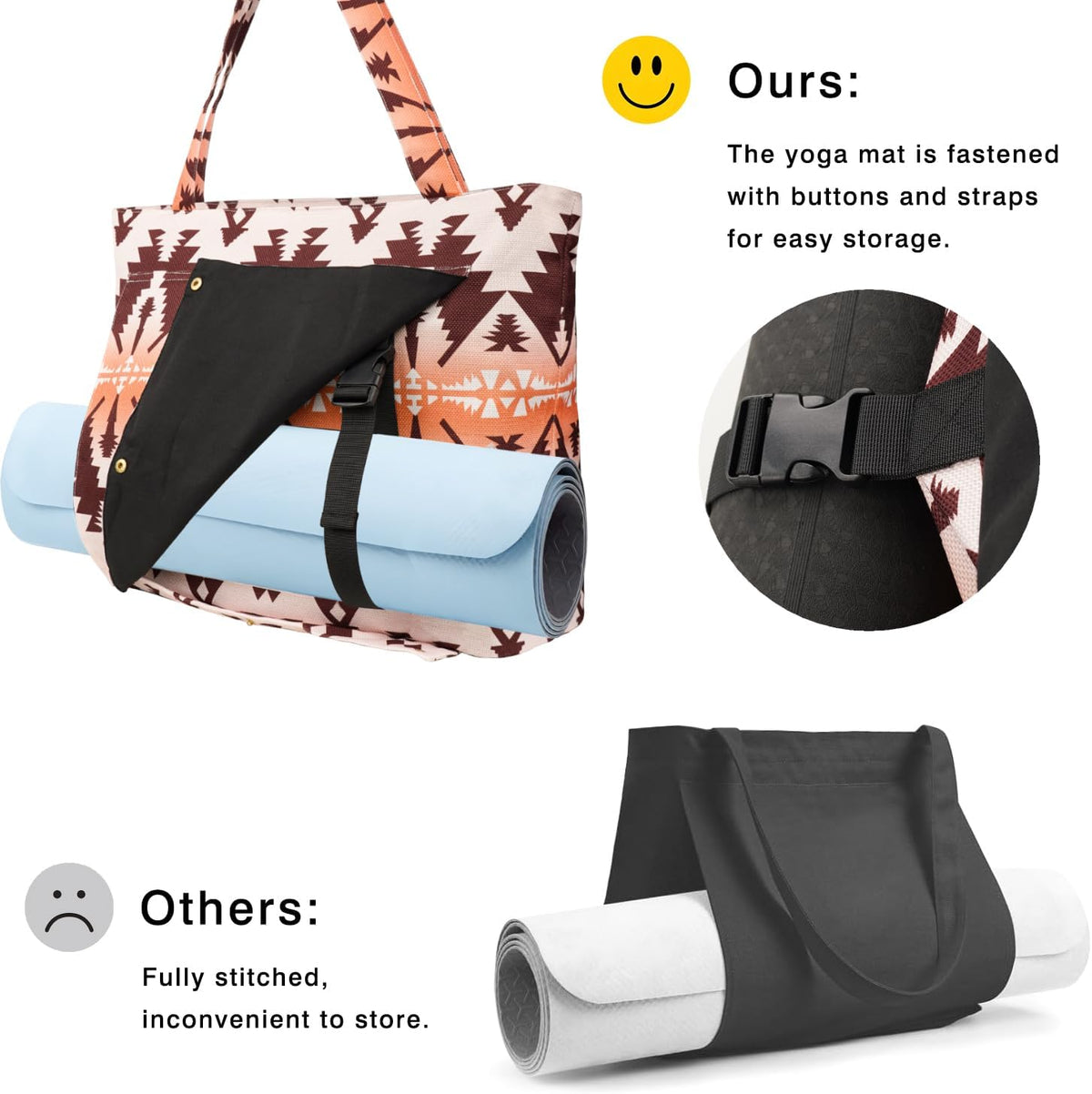 Yoga Mat Bag Yoga Bags and Carriers Fits All Your Stuff Yoga Tote Bag with Zipper Pocket Yoga Mat Carrier Pilates Bag Take in Out Mat Easily