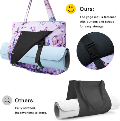 Yoga Mat Bag Yoga Bags and Carriers Fits All Your Stuff Yoga Tote Bag with Zipper Pocket Yoga Mat Carrier Pilates Bag Take in Out Mat Easily