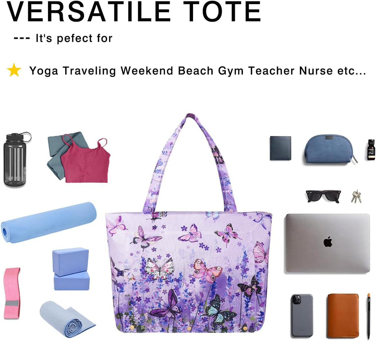 Yoga Mat Bag Yoga Bags and Carriers Fits All Your Stuff Yoga Tote Bag with Zipper Pocket Yoga Mat Carrier Pilates Bag Take in Out Mat Easily