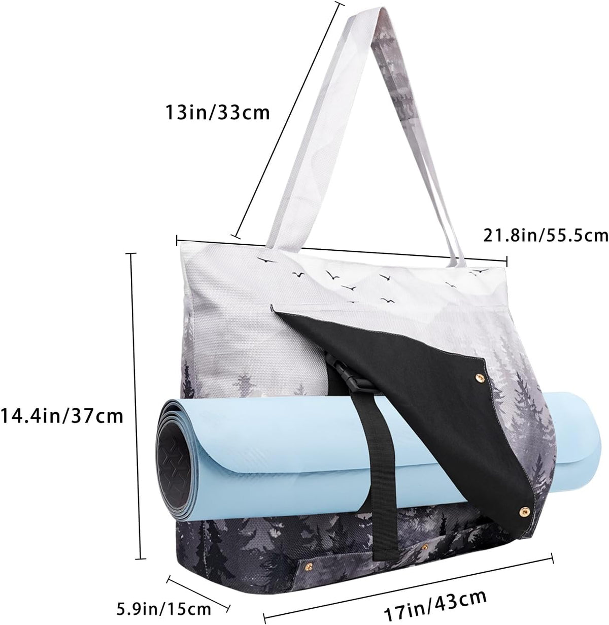 Yoga Mat Bag Yoga Bags and Carriers Fits All Your Stuff Yoga Tote Bag with Zipper Pocket Yoga Mat Carrier Pilates Bag Take in Out Mat Easily