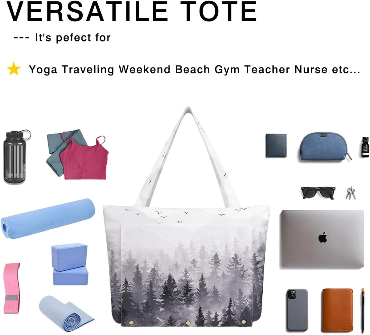 Yoga Mat Bag Yoga Bags and Carriers Fits All Your Stuff Yoga Tote Bag with Zipper Pocket Yoga Mat Carrier Pilates Bag Take in Out Mat Easily