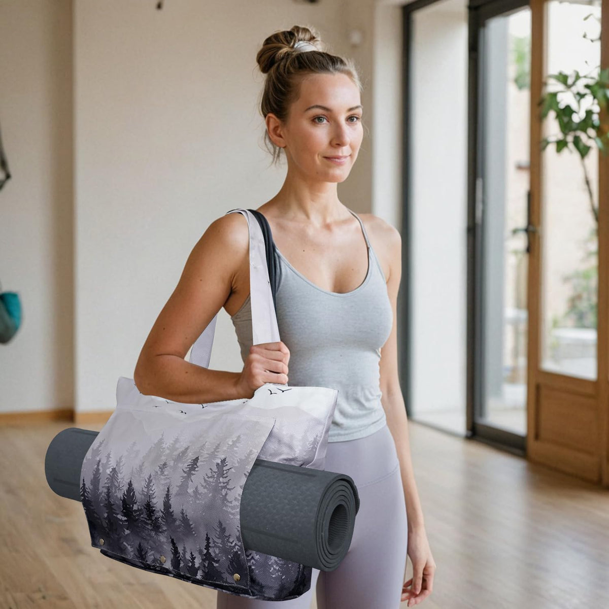 Yoga Mat Bag Yoga Bags and Carriers Fits All Your Stuff Yoga Tote Bag with Zipper Pocket Yoga Mat Carrier Pilates Bag Take in Out Mat Easily