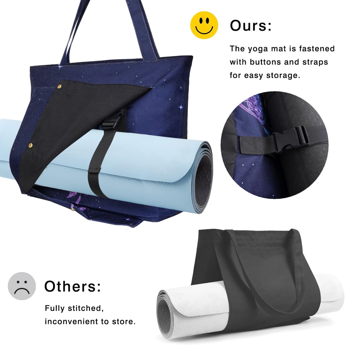 Yoga Mat Bag Yoga Bags and Carriers Fits All Your Stuff Yoga Tote Bag with Zipper Pocket Yoga Mat Carrier Pilates Bag Take in Out Mat Easily