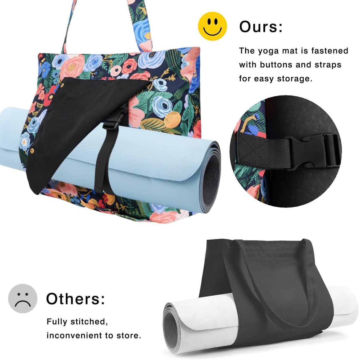 Yoga Mat Bag Yoga Bags and Carriers Fits All Your Stuff Yoga Tote Bag with Zipper Pocket Yoga Mat Carrier Pilates Bag Take in Out Mat Easily