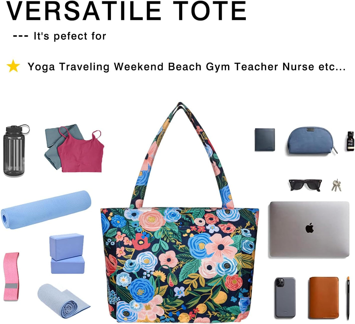 Yoga Mat Bag Yoga Bags and Carriers Fits All Your Stuff Yoga Tote Bag with Zipper Pocket Yoga Mat Carrier Pilates Bag Take in Out Mat Easily