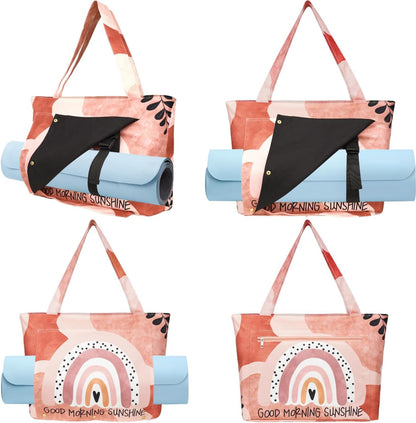 Yoga Mat Bag Yoga Bags and Carriers Fits All Your Stuff Yoga Tote Bag with Zipper Pocket Yoga Mat Carrier Pilates Bag Take in Out Mat Easily