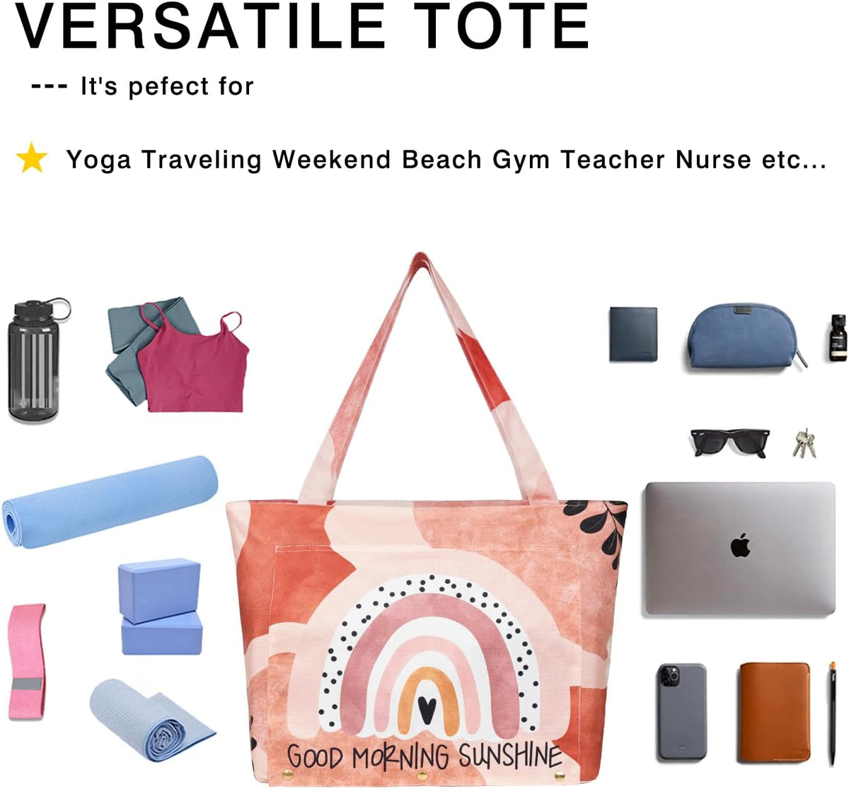 Yoga Mat Bag Yoga Bags and Carriers Fits All Your Stuff Yoga Tote Bag with Zipper Pocket Yoga Mat Carrier Pilates Bag Take in Out Mat Easily