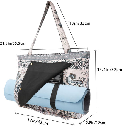 Yoga Mat Bag Yoga Bags and Carriers Fits All Your Stuff Yoga Tote Bag with Zipper Pocket Yoga Mat Carrier Pilates Bag Take in Out Mat Easily