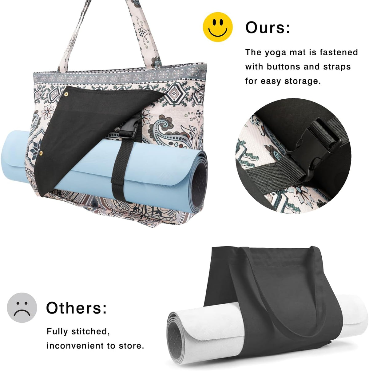 Yoga Mat Bag Yoga Bags and Carriers Fits All Your Stuff Yoga Tote Bag with Zipper Pocket Yoga Mat Carrier Pilates Bag Take in Out Mat Easily