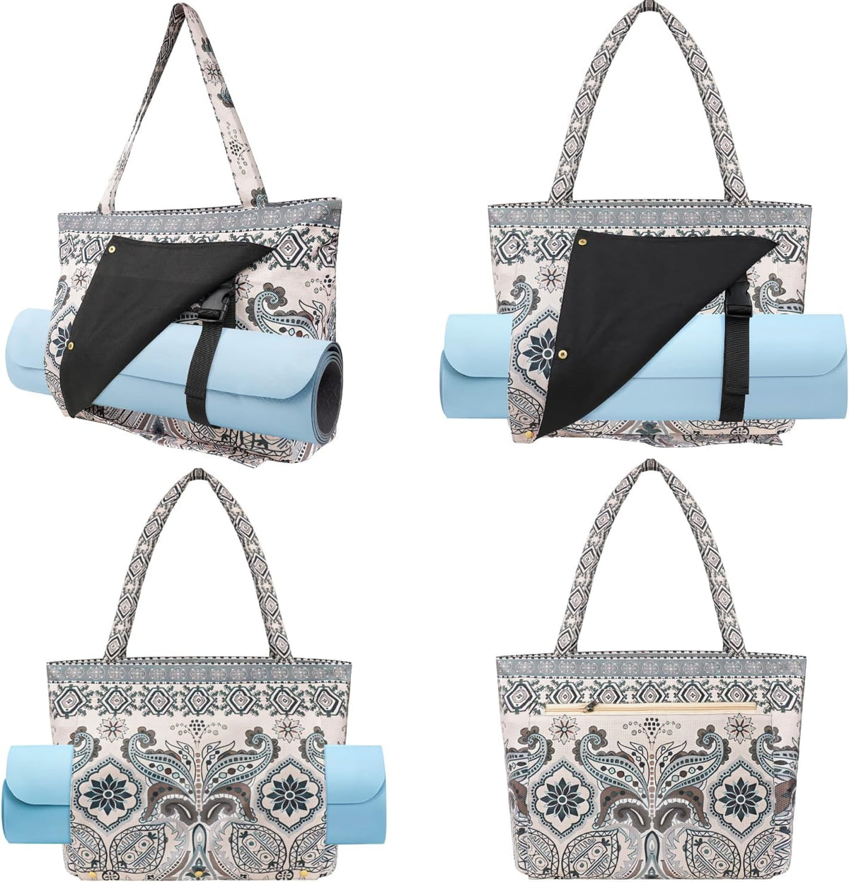 Yoga Mat Bag Yoga Bags and Carriers Fits All Your Stuff Yoga Tote Bag with Zipper Pocket Yoga Mat Carrier Pilates Bag Take in Out Mat Easily
