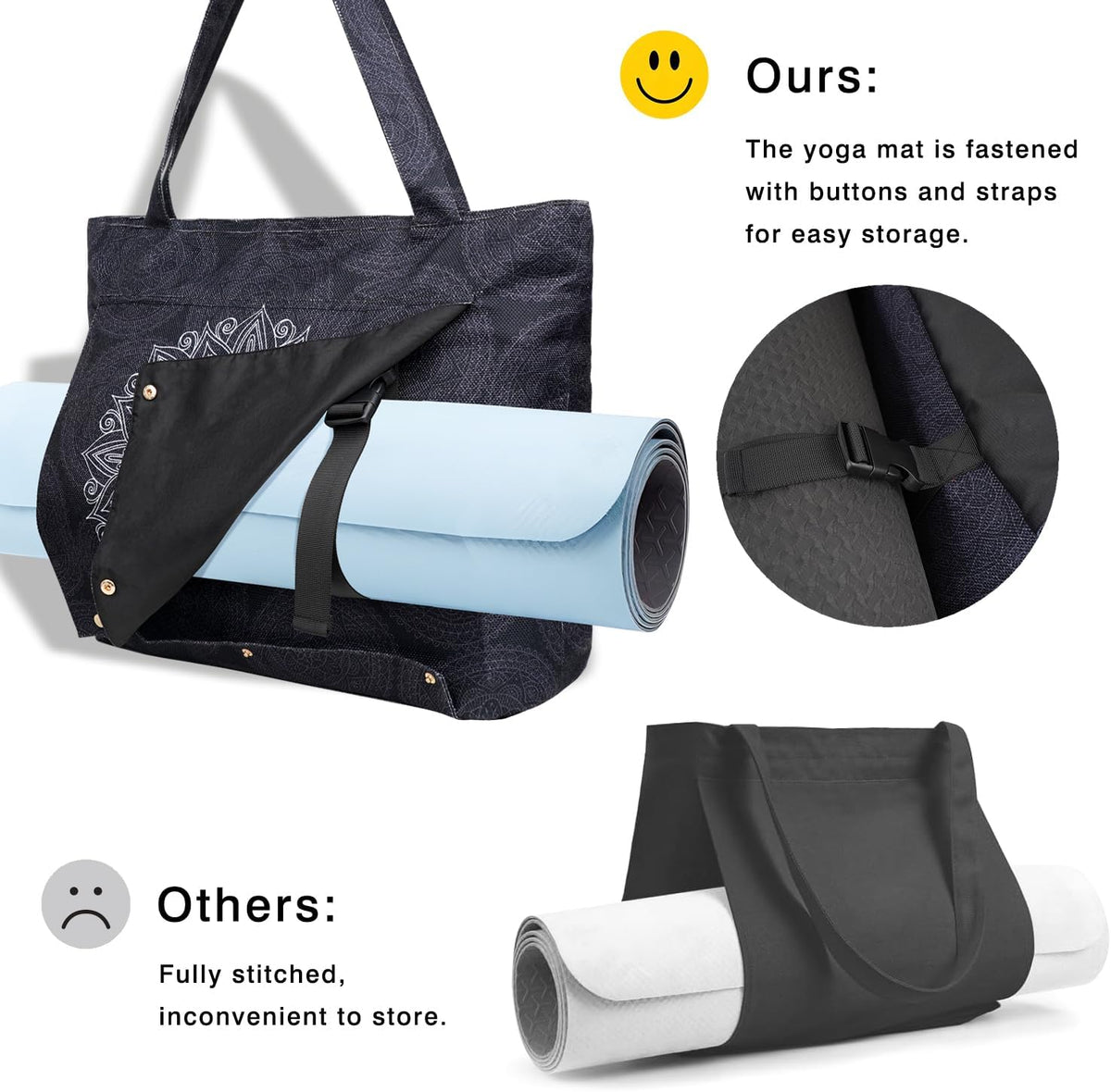 Yoga Mat Bag Yoga Bags and Carriers Fits All Your Stuff Yoga Tote Bag with Zipper Pocket Yoga Mat Carrier Pilates Bag Take in Out Mat Easily