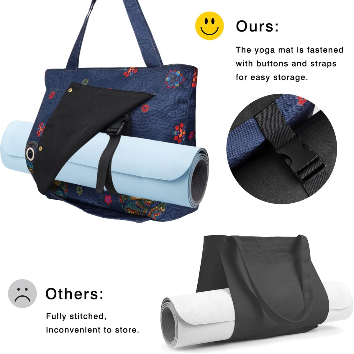 Yoga Mat Bag Yoga Bags and Carriers Fits All Your Stuff Yoga Tote Bag with Zipper Pocket Yoga Mat Carrier Pilates Bag Take in Out Mat Easily