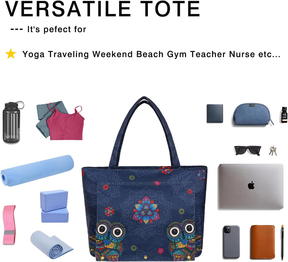 Yoga Mat Bag Yoga Bags and Carriers Fits All Your Stuff Yoga Tote Bag with Zipper Pocket Yoga Mat Carrier Pilates Bag Take in Out Mat Easily