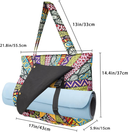 Yoga Mat Bag Yoga Bags and Carriers Fits All Your Stuff Yoga Tote Bag with Zipper Pocket Yoga Mat Carrier Pilates Bag Take in Out Mat Easily