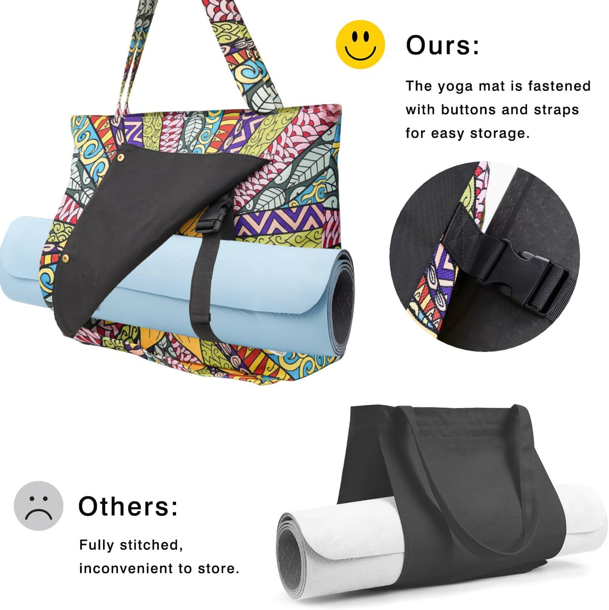 Yoga Mat Bag Yoga Bags and Carriers Fits All Your Stuff Yoga Tote Bag with Zipper Pocket Yoga Mat Carrier Pilates Bag Take in Out Mat Easily