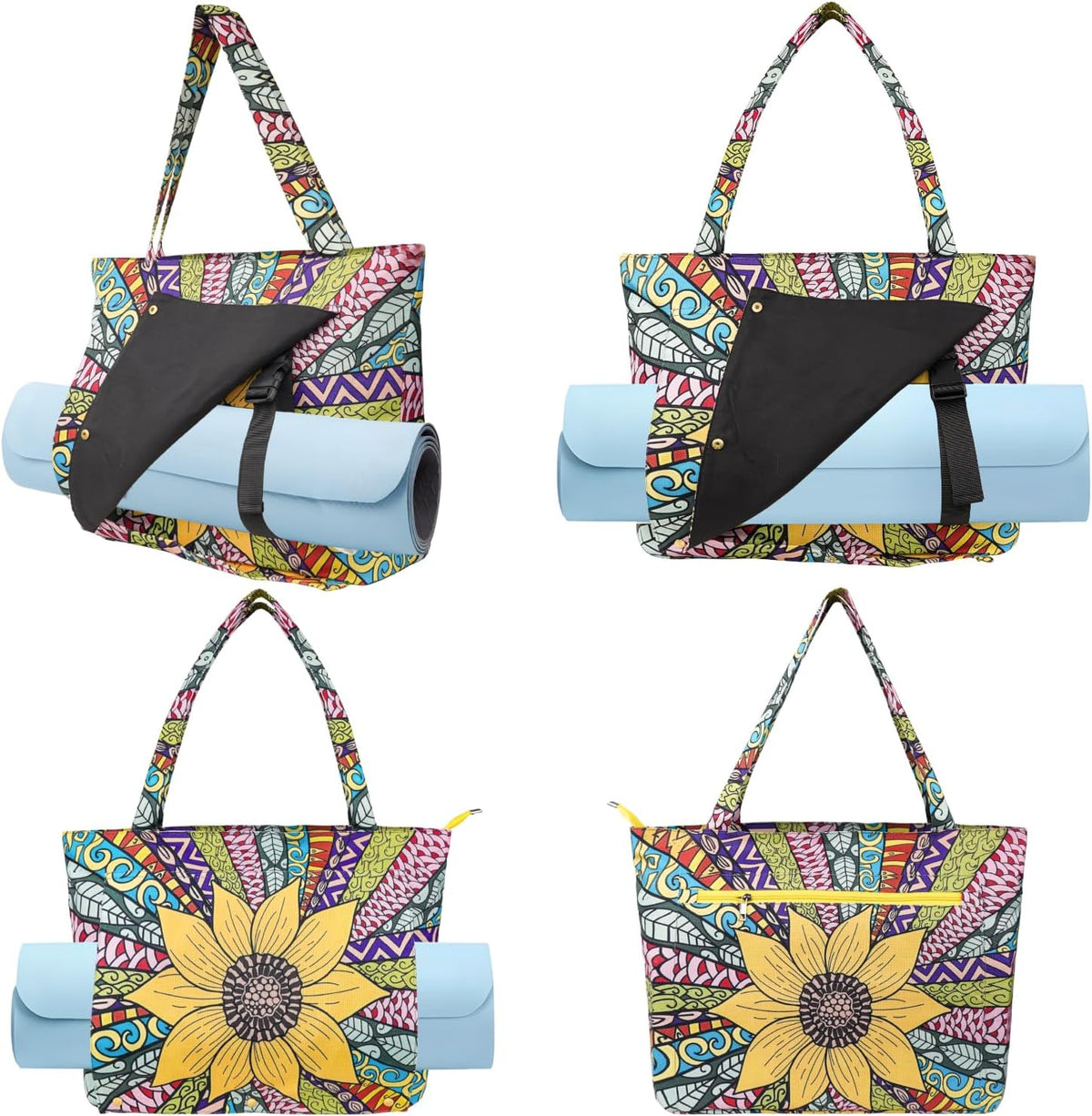 Yoga Mat Bag Yoga Bags and Carriers Fits All Your Stuff Yoga Tote Bag with Zipper Pocket Yoga Mat Carrier Pilates Bag Take in Out Mat Easily