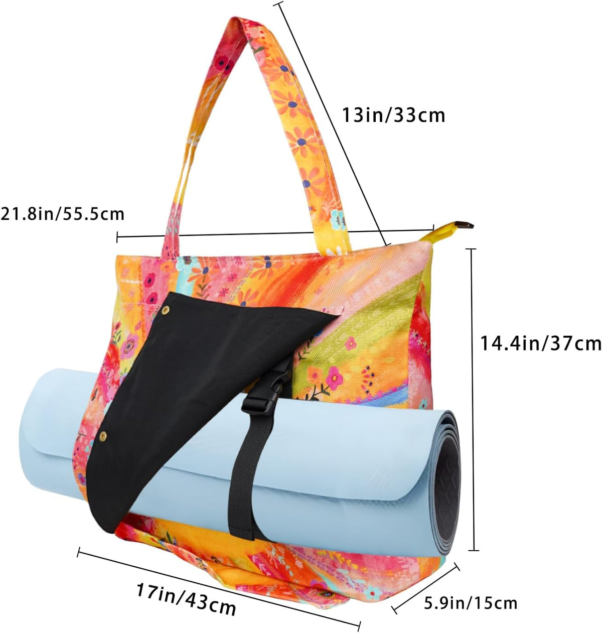 Yoga Mat Bag Yoga Bags and Carriers Fits All Your Stuff Yoga Tote Bag with Zipper Pocket Yoga Mat Carrier Pilates Bag Take in Out Mat Easily