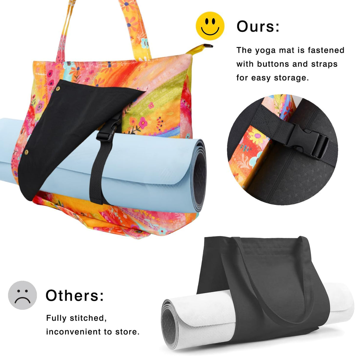Yoga Mat Bag Yoga Bags and Carriers Fits All Your Stuff Yoga Tote Bag with Zipper Pocket Yoga Mat Carrier Pilates Bag Take in Out Mat Easily