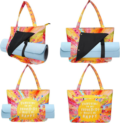 Yoga Mat Bag Yoga Bags and Carriers Fits All Your Stuff Yoga Tote Bag with Zipper Pocket Yoga Mat Carrier Pilates Bag Take in Out Mat Easily