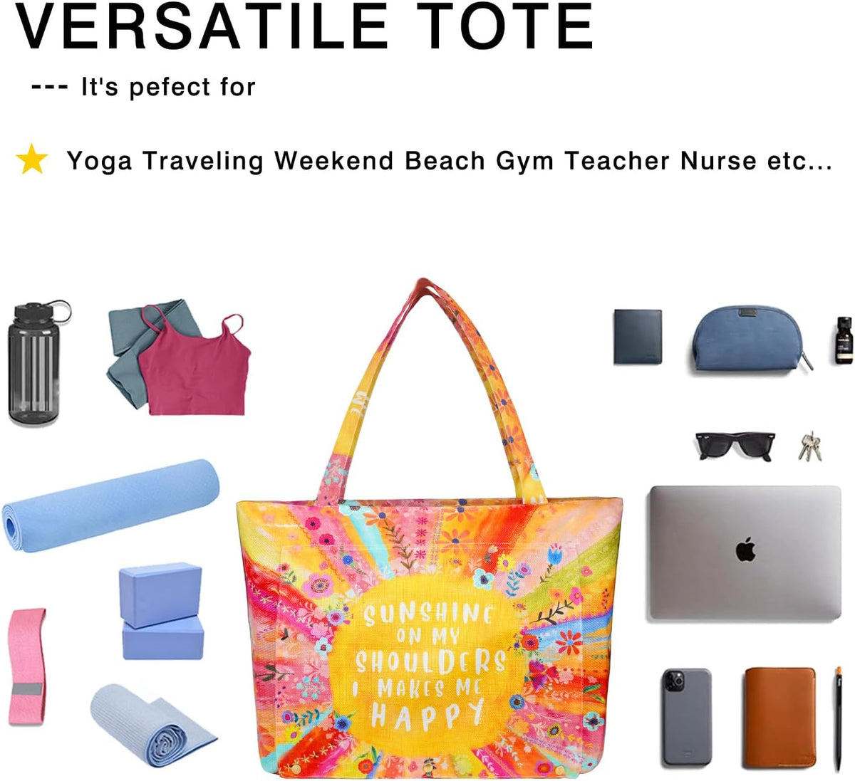Yoga Mat Bag Yoga Bags and Carriers Fits All Your Stuff Yoga Tote Bag with Zipper Pocket Yoga Mat Carrier Pilates Bag Take in Out Mat Easily