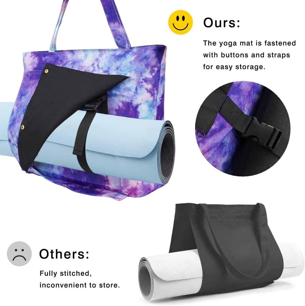 Yoga Mat Bag Yoga Bags and Carriers Fits All Your Stuff Yoga Tote Bag with Zipper Pocket Yoga Mat Carrier Pilates Bag Take in Out Mat Easily