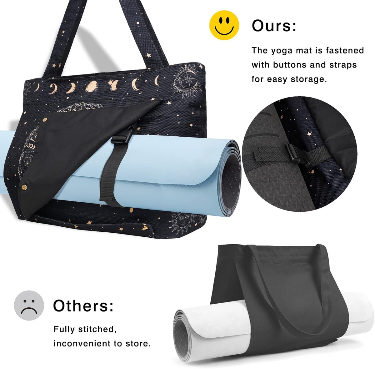 Yoga Mat Bag Yoga Bags and Carriers Fits All Your Stuff Yoga Tote Bag with Zipper Pocket Yoga Mat Carrier Pilates Bag Take in Out Mat Easily
