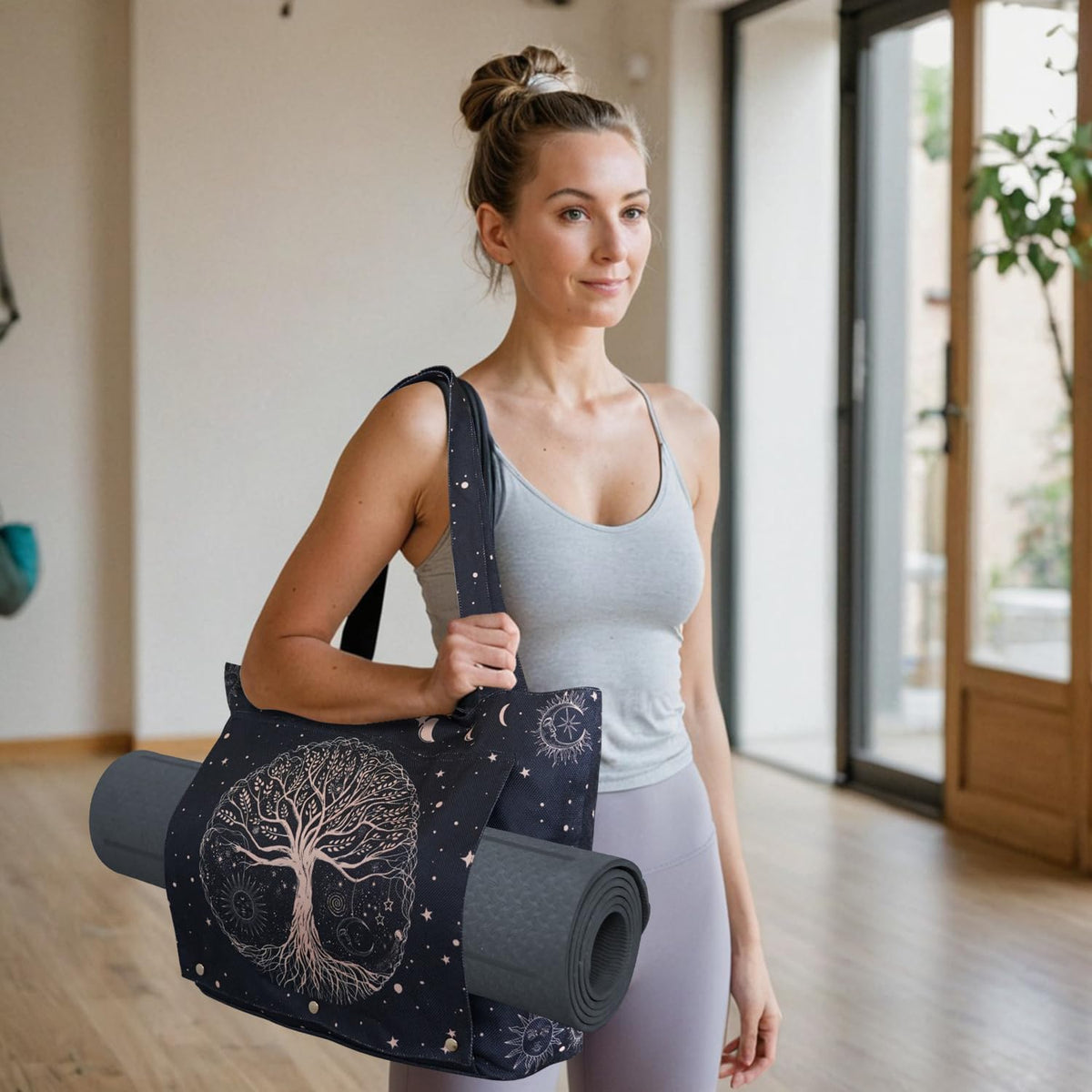 Yoga Mat Bag Yoga Bags and Carriers Fits All Your Stuff Yoga Tote Bag with Zipper Pocket Yoga Mat Carrier Pilates Bag Take in Out Mat Easily