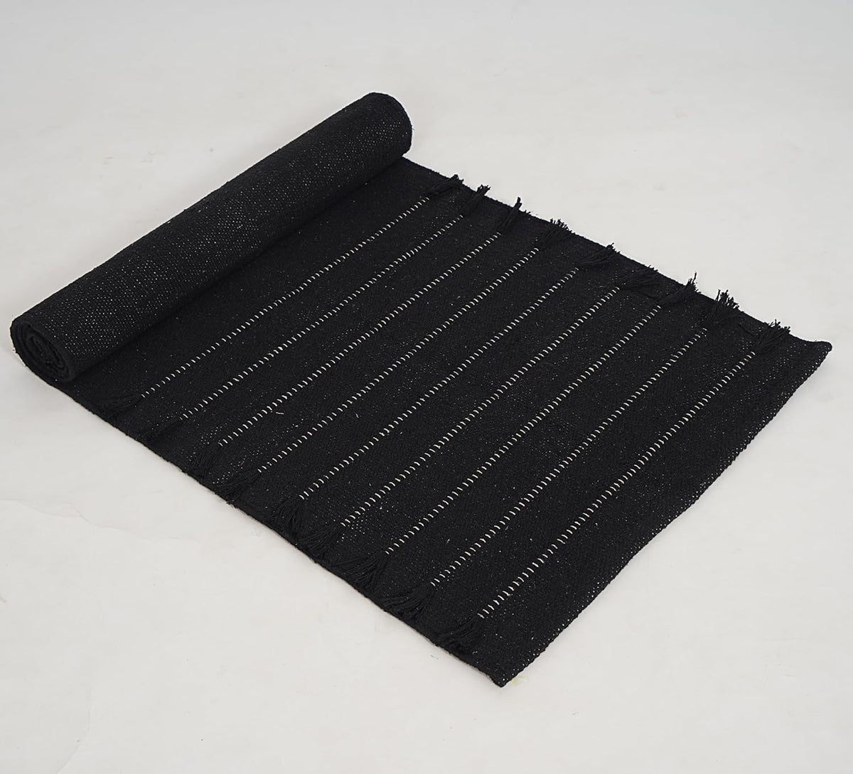 Indian Handmade 100% Organic Cotton Yoga Mat, Hand Woven Rug, Yoga Mat For Everyday Fitness at Home Comfortable Foldable Long Mat