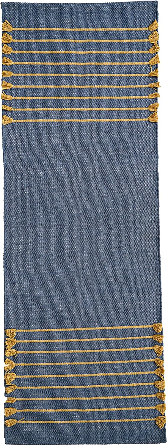 Indian Handmade 100% Organic Cotton Yoga Mat, Hand Woven Rug, Yoga Mat For Everyday Fitness at Home Comfortable Foldable Long Mat