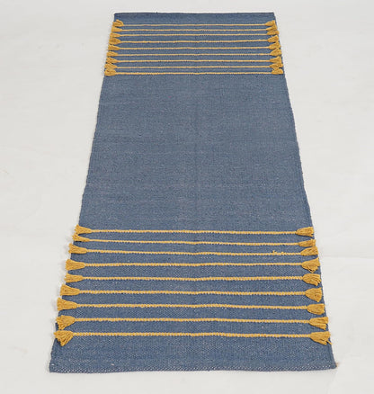 Indian Handmade 100% Organic Cotton Yoga Mat, Hand Woven Rug, Yoga Mat For Everyday Fitness at Home Comfortable Foldable Long Mat