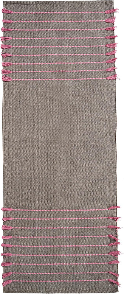 Indian Handmade 100% Organic Cotton Yoga Mat, Hand Woven Rug, Yoga Mat For Everyday Fitness at Home Comfortable Foldable Long Mat