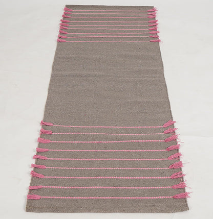 Indian Handmade 100% Organic Cotton Yoga Mat, Hand Woven Rug, Yoga Mat For Everyday Fitness at Home Comfortable Foldable Long Mat