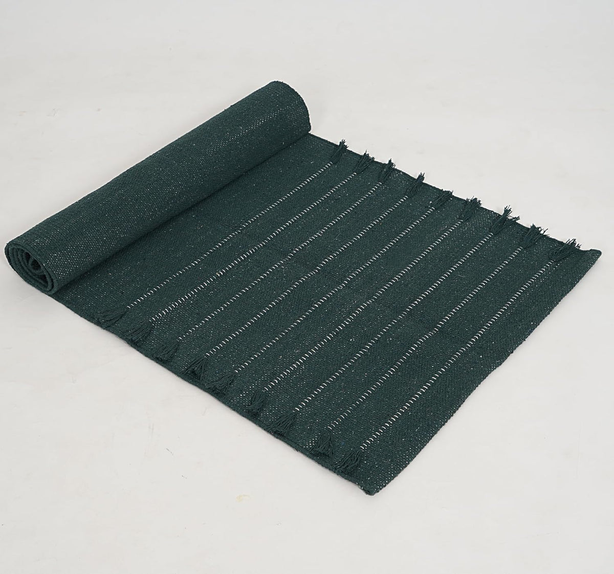 Indian Handmade 100% Organic Cotton Yoga Mat, Hand Woven Rug, Yoga Mat For Everyday Fitness at Home Comfortable Foldable Long Mat