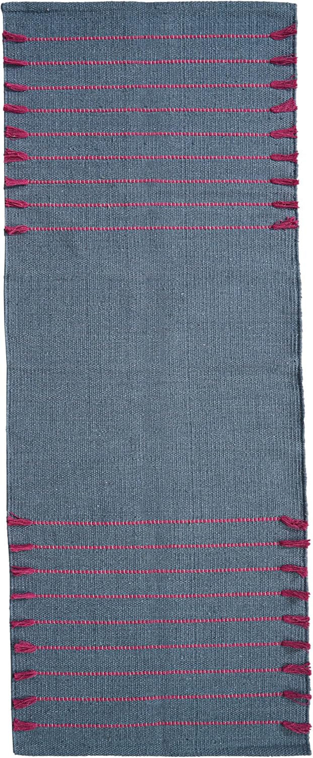 Indian Handmade 100% Organic Cotton Yoga Mat, Hand Woven Rug, Yoga Mat For Everyday Fitness at Home Comfortable Foldable Long Mat