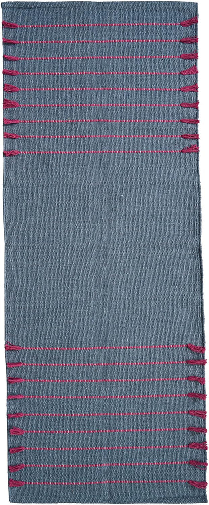 Indian Handmade 100% Organic Cotton Yoga Mat, Hand Woven Rug, Yoga Mat For Everyday Fitness at Home Comfortable Foldable Long Mat