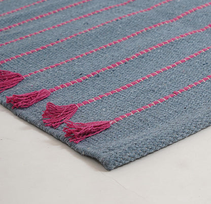 Indian Handmade 100% Organic Cotton Yoga Mat, Hand Woven Rug, Yoga Mat For Everyday Fitness at Home Comfortable Foldable Long Mat